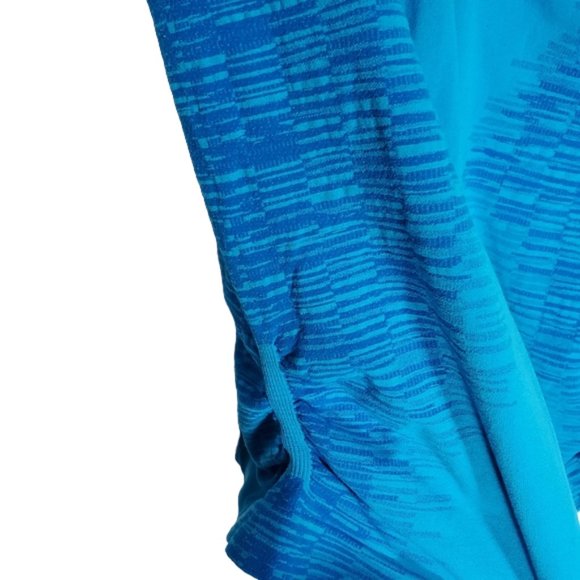 Zella tank top Gym Running Workout Athletic ruched blue/green v-neck M - Picture 4 of 10